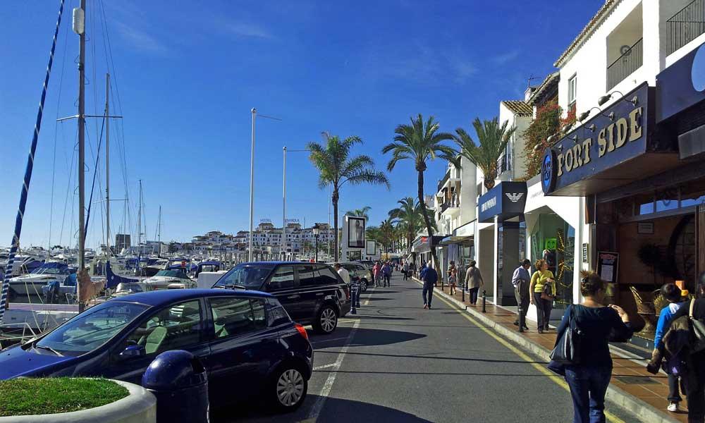 Puerto Banus, Spain - August 15, 2015: Shopping Center In Puerto